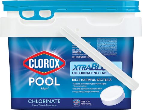 I have shopped around and compared these to others. The price is great, they work awesome and having them delivered is perfect - makes my life easy. Happy Swimming! $105.00 Brand Clorox Item Weight 25 Pounds Item Form Tablet Product Benefits Kills Bacteria - Protects against algae and bacteria for water that stays clean, clear and free of visible algae - Kills all types of pool algae and kills bacteria - Protected against sunlight to last longer - Packaging may vary Pool Algae, Salt Pool, Pool Care, Pool Chlorine, Pool Service, Blue Pool, Pool Chemicals, Water Usage, Pool Supplies