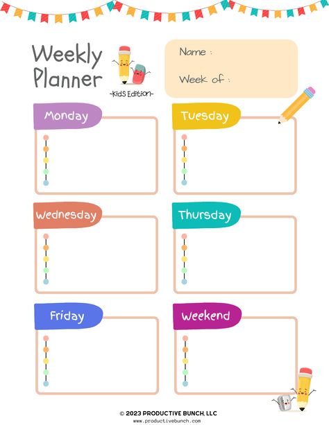 Weekly planner notebook