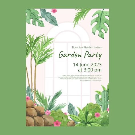 Gardening Poster Design, Garden Party Poster, Garden Poster, Brand Boards, Graphic Ideas, Garden Show, Party Poster, Brand Board, Green Garden