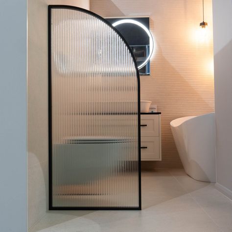 Bathroom Toilet Divider Ideas, Glass Divider Bathroom, Fluted Glass Bathroom Partition, Bathroom Divider Ideas Toilets, Toilet Partition Design Privacy Walls, Urinal Partition Design, Toilet Divider Wall Ideas, Bathroom Partition Glass Design, Toilet Glass Partition