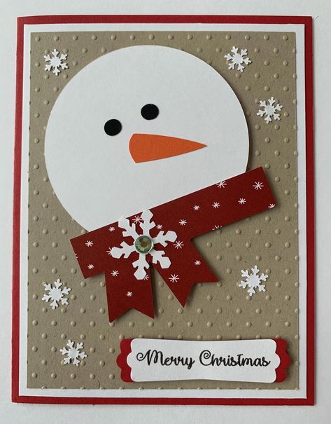 Snowman Christmas Card, Handmade Snowman, Merry Christmas Snowflakes, Snowman Christmas Cards, Simple Christmas Cards, Snowman Cards, Snowflake Cards, Homemade Christmas Cards, Happy Cards