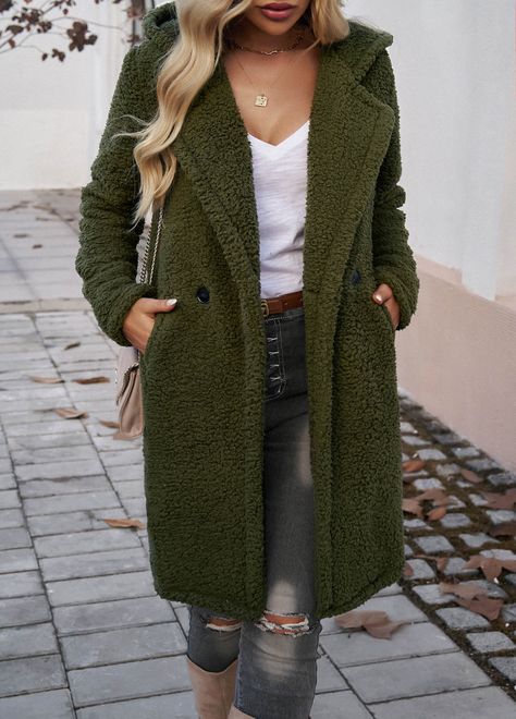 Olive green winter coat