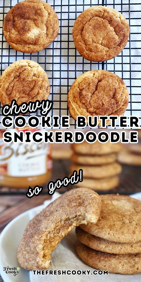 Upgrade your snickerdoodle game with these chewy Cookie Butter Snickerdoodles! Made with cookie butter and whole wheat flour, they’re soft, easy, and absolutely irresistible. Cookie Butter Uses, Cookie Butter Recipes, Cookie Butter Cookies, Soft Pumpkin Cookies, Moist Pumpkin Bread, Maple Pumpkin, Pumpkin Scones, Chewy Sugar Cookies, Sugar Cookie Bars