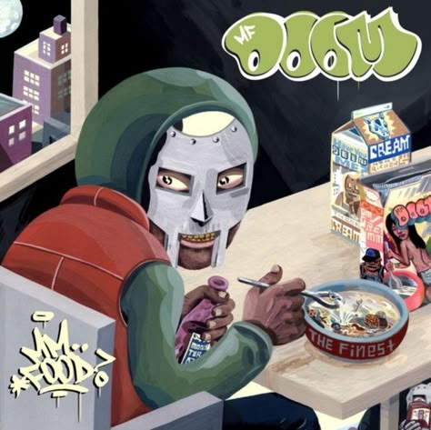 mf doom mm.. food album cover Rap Album Covers, Cool Album Covers, Favorite Albums, Mf Doom, Music Album Cover, Album Cover Art, Music Albums, Music Album, Room Posters