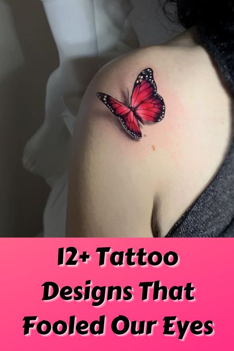 These days, it's not good enough to just get a tattoo — you must get one that stands out. And what better way to do that than with a tattoo that's so unique it will make you look twice, right? I'm talking about illusion and 3D tattoo designs that are pretty much out of this world. I think these examples definitely qualify. 3d Tattoo Designs Ideas, Illusion Tattoo Ideas Woman, 3 D Tattoos For Women, 3d Tattoo Designs, Illusion Tattoo, Traditional Tattoo Outline, Realistic Butterfly Tattoo, Amazing 3d Tattoos, Chicano Tattoos Sleeve