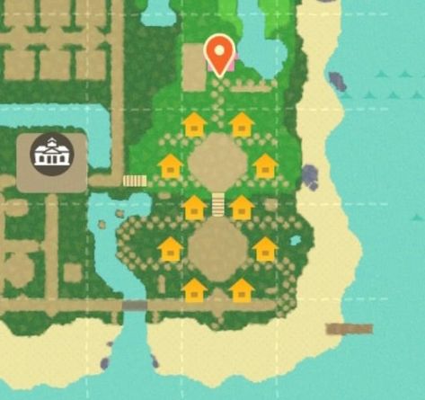 Animal Crossing House Layout Map, Acnh House Layout Map, Animal Crossing Villager House Layout Map, Animal Crossing Villager House Layout Ideas, Community Garden Acnh, Acnh Garden Layout Ideas, Acnh Island Map Layout, Acnh Community Garden, Animal Crossing Map Layout Ideas