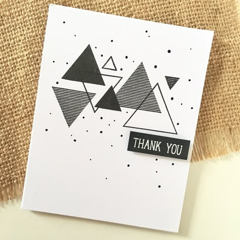 Thank U Page Design For Project, Geometric Cards, Geometric Card Design, Thankyoucard Design Handmade, Thank You Page Design For Project, Thank You Design, Thank You Card Design Cricut, Thank You Card Homemade Cute Ideas, Thank You Cards Diy