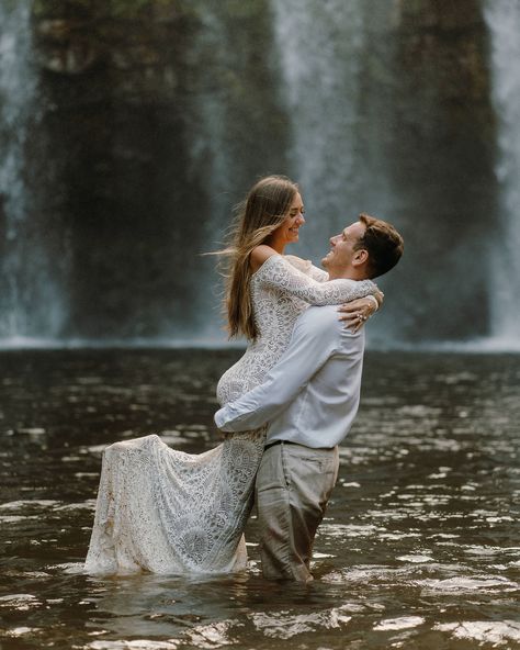 Mr. & Mrs. Gladmon Day after the wedding, captured by @rawshoots . . #destinationwedding #trusthedress #weddingplanning #weddingphotography #waterfall #weddingvibes #tropicalwedding #realweddings #destinationwedding #weddingdecoration #weddinggoals #costaricaweddingplanners #sunsetlovers #beachweddinginspiration #weddingtrends #costarica🇨🇷 Wedding Photos In Water, Water Wedding Photos, Costa Rica Wedding, After The Wedding, Water Wedding, Beach Wedding Inspiration, Wedding Goals, Tropical Wedding, Black Wedding