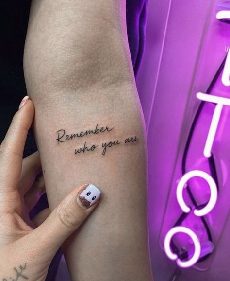 Inner Elbow Tattoos For Women Quotes, Inner Elbow Tattoos, Motivational Tattoos, Phrase Tattoos, Elbow Tattoos, Writing Tattoos, Petite Tattoos, Small Tattoos Simple, Pretty Tattoos For Women