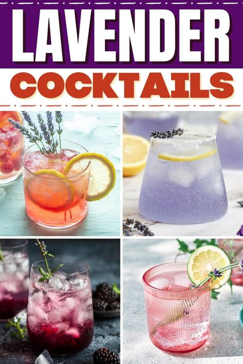 Lavendar Drinks Cocktails, Lavender Cocktail Recipe, Lavender Cocktails, Lavender Martini, Cocktails Easy, Lavender Cocktail, Brandy Cocktails, Prosecco Cocktails, Lavender Syrup