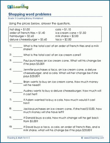 Grade 3 math worksheets on counting money: shopping problems. Free | Math | Worksheets | Grade 3 | Printable 3rd Grade Money Worksheets, Profit And Loss Worksheets For Grade 5, Money Math Worksheets Free Printable, Math Sheets For 3rd Grade Free Printable, Money Worksheets Grade 3, Math Worksheets For 4th Grade, Math Worksheets Grade 3, Grade 3 Math Worksheets, Grade 3 Math