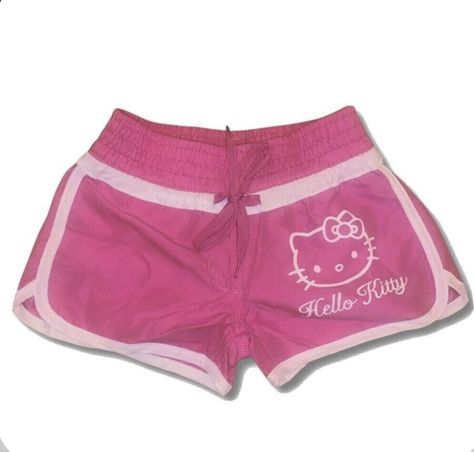 Hello Kitty Shorts, 00s Mode, Kitty Clothes, Hello Kitty Clothes, Hello Kitty Pink, Pink Hello Kitty, 2000s Fashion Outfits, Y2k Clothes, Beach Swimming