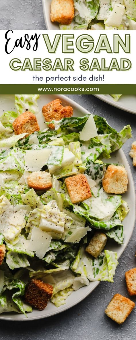 Vegan Ceasar Salad, Quick Vegan Dinner Recipes, Vegan Chicken Salad, Chicken Salad Dressing, Chicken Caesar Salad Recipe, Vegan Caesar Dressing, Vegan Caesar Salad, Vegan Caesar, Vegan Chicken