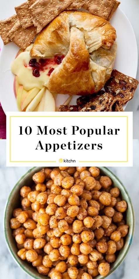 Our 10 Most Popular Appetizers Ever — Recipes from The Kitchn Heavy Appetizers For A Crowd, Top Rated Appetizers, Book Club Appetizers, Room Temperature Appetizers, Party Food Ideas For Adults, Heavy Appetizers, Spicy Appetizers, Popular Appetizers, Classic Appetizers