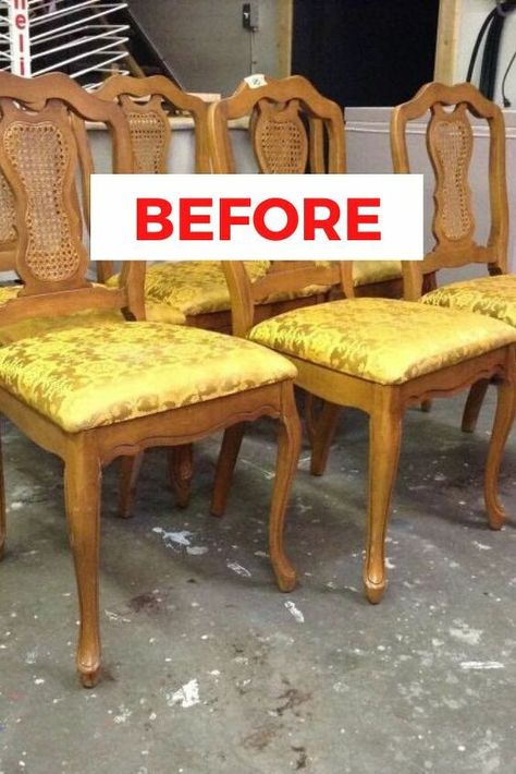 Old Dinning Chairs Makeover, Vintage Dining Chairs Makeover, Painting Dining Room Chairs, Wooden Chair Makeover, Vintage Chairs Makeover, Tranquil Spaces, Refinished Chairs, Diy Chairs, Painted Wooden Chairs