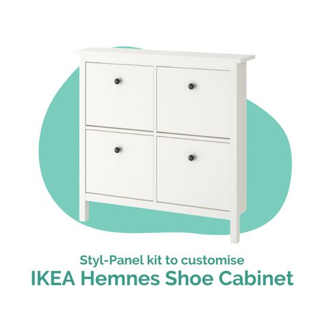 Styl-Panel Kit: #1121 to suit IKEA Hemnes 4-Drawer Shoe Cabinet Ikea Hemnes Shoe Cabinet, Hemnes Shoe Cabinet, Ikea Hemnes, Flat Pack Furniture, Furniture Renovation, Ikea Furniture, Ikea Hacks, Flat Pack, Shoe Cabinet