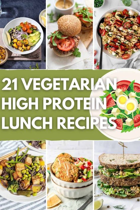 25 Vegetarian High Protein Lunch Ideas | Hurry The Food Up Vegetarian Lunch Meal Prep, High Protein Lunch Ideas Easy, High Protein Vegetarian Lunch, High Protein Vegetarian Breakfast, Protein Lunch Ideas, High Protein Vegetarian, Vegetarian High Protein, High Protein Lunch Ideas, High Protein Lunch