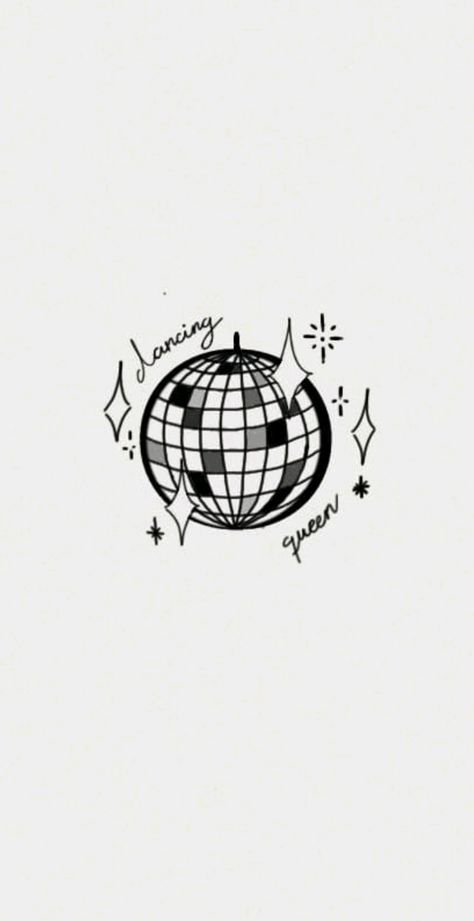 Dancing Queen Background, Dancing Queen Tattoo Abba, Mamma Mia Themed Tatoos, Drawing Ideas Dancing, Dancing Queen Tattoo Ideas, Abba Graphic Design, Abba Lyrics Tattoo, Abba Tattoo Ideas Lyrics, Mamma Mia Aesthetic Tattoos