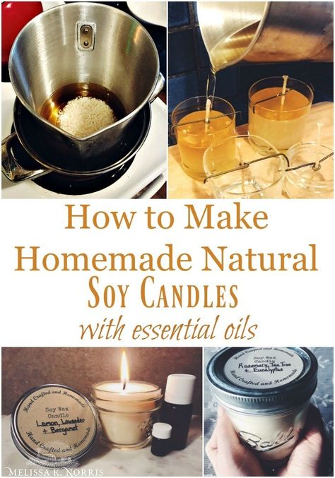 Diy Soy Candles Scented, Oil Candles Diy, Make Soy Candles, Essential Oil Candles Diy, Candles With Essential Oils, Homestead Recipes, Candles At Home, Homemade Soy Candles, Homemade Scented Candles