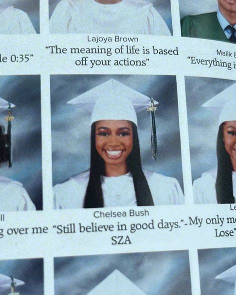 Jcole Quote Grad Cap, Highschool Senior Quotes, Senior Quotes By Sza, Senior Quotes Black People, Senior Quotes For Yearbook Black People, Iconic Yearbook Quotes, Senior Yearbook Photos, Senior Quote Ideas, Senior Quotes For Yearbook