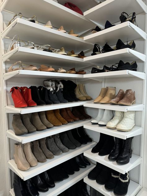 Simply Done: Organized Shoe Wall - Simply Organized Garage Transformation, Simply Organized, Shoe Organization, Shoe Wall, Custom Garages, The Bay Area, Container Store, Shoe Organizer, Fall 2023