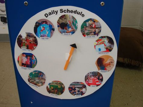 Supporting preschoolers with transitions....this daily schedule with labeled pictures and suggestions for using it are on this site. Preschool Transitions, Visual Timetable, Picture Schedule, Transition Ideas, Transition Activities, Classroom Schedule, Preschool Schedule, Visual Schedules, Visual Schedule