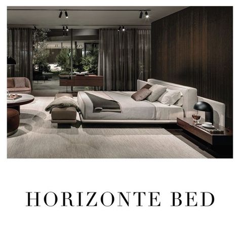 Minotti spa on Instagram: "Lights on Horizonte Bed @ Minotti Pavilion 2023 | From the floating base of the Horizonte modular seating system comes our new Horizonte Bed, the natural evolution for the night area: a skilful combination of materials and exquisite tailoring that gives rise to a wide range of versions, thus expressing itself as a true system. Marcio Kogan / studio mk27 design. #minotti2023collection #minotti #horizontebed #marciokogan #studiomk27 #minottipavilion2023 #salonedelmo Minotti Bedroom, Minotti Bed, Spa Bedroom, Studio Mk27, Modular Seating, Living Room Sofa Design, Bedroom Suite, Decor Bedroom, Room Sofa