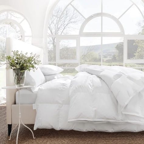 The White Company US All White Bedroom, Down Duvet, Gorgeous Bed, Colour Full, White Linen Bedding, Down Comforter, White Company, Embroidered Cushions, Best Mattress