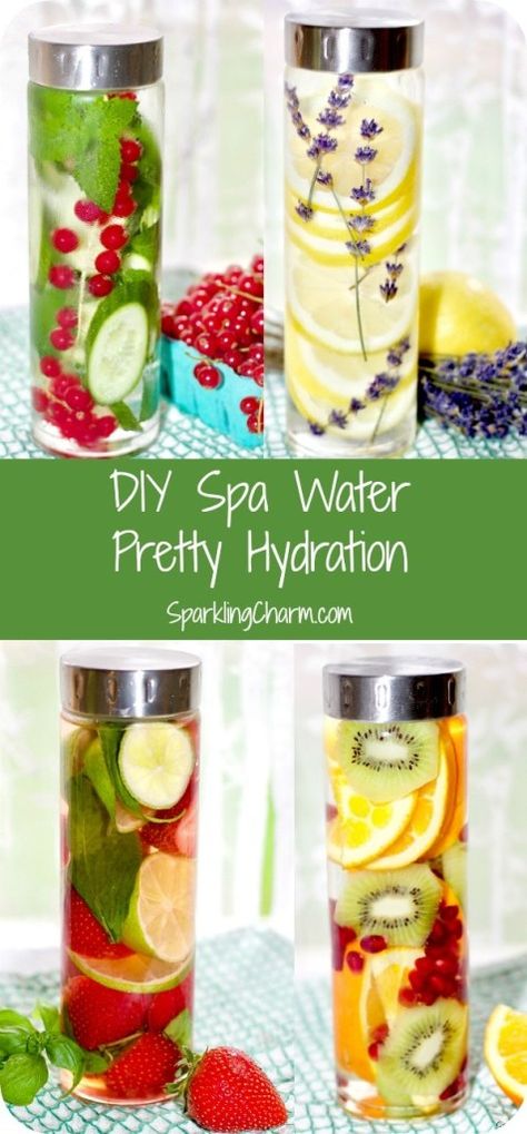 Ways To Drink Water, Spa Water Recipes, Sparkling Water Recipes, Fruit Water Recipes, Hydration Drinks, Therapy Benefits, Fruit Infused Water Recipes, Spa Food, Flavored Water Recipes