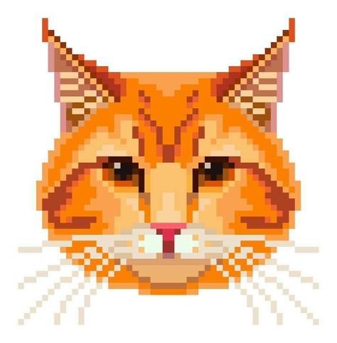 Pixel Animals, Pixel Cat, Pixel Color, Pixel Art Templates, Cat Bead, Cat Stock, Pixel Design, Cat Clipart, Needlepoint Tapestry