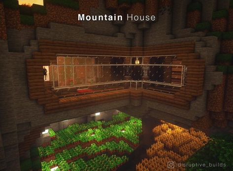 House In A Mountain Minecraft, Minecraft Side Of Mountain House, Mountain Houses Minecraft, Minecraft Houses In Mountains, Mountain Minecraft Houses, Side Of Mountain House Minecraft, Minecraft Houses Mountain, Mountain Home Minecraft, Minecraft Cave House Ideas