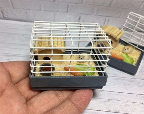 Mini Choses, Accessoires Barbie, Miniature Things, Diy Doll Miniatures, Mini Doll House, Hamster Cage, Mini Craft, Polymer Clay Miniatures, Miniature Diy