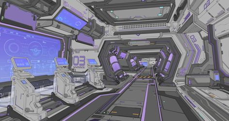 Sci Fi Laboratory, Interior Concept Art, Mode Steampunk, Spaceship Interior, Sci Fi Environment, Arte Robot, Paintings And Drawings, Background Drawing, Image Painting