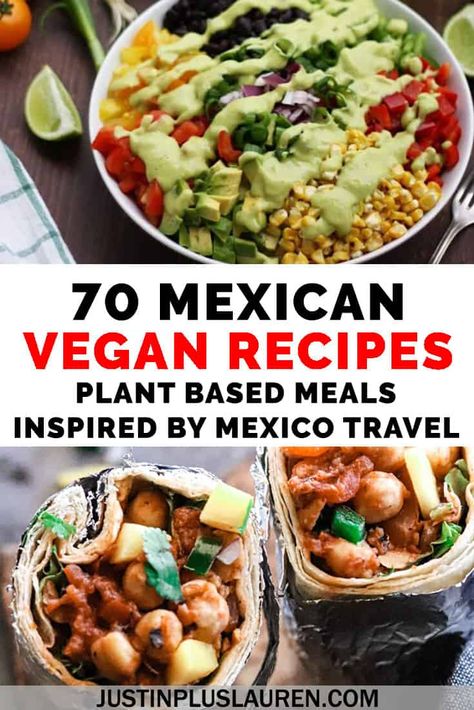 Want to bring the flavors of Mexico to your own kitchen? Here are a whopping 70 vegan Mexican recipes featuring tacos, burritos, soups, salsas, snacks and more! Make Taco Tuesday every night with these delicious plant based Mexican meals. #Recipes #Vegan #VeganFoodShare #Mexico #MexicanFood #TacoTuesday Meatless Mexican Recipes, Plant Based Mexican, Mexican Vegan Recipes, Plant Based Meals, Vegan Enchiladas, Vegetarian Mexican, Mexican Meals, Vegan Recipes Plant Based, Vegan Mexican Recipes