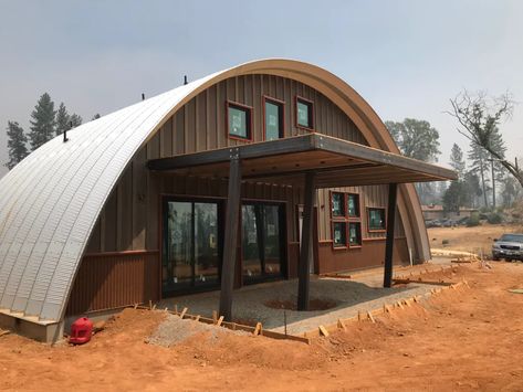 Quansa Hut Houses, Cabin Kit Homes, Hangar House, Earth Dome, Paradise California, Quonset Homes, Quonset Hut Homes, Airbnb Ideas, Hut House