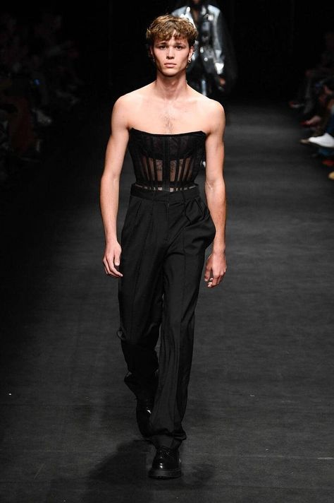 Mens Clothing Guide, Corset Outfits, Genderless Fashion, Corset Outfit, Queer Fashion, Male Fashion Trends, Androgynous Fashion, Spring Summer 2023, Male Fashion