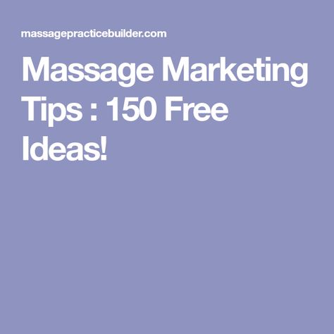 Massage Marketing Tips : 150 Free Ideas! Aesthetic Massage, Massage Ideas, Massage Marketing, Massage Quotes, Massage Therapy Business, Massage Clinic, Massage Business, Licensed Massage Therapist, Acupressure Massage