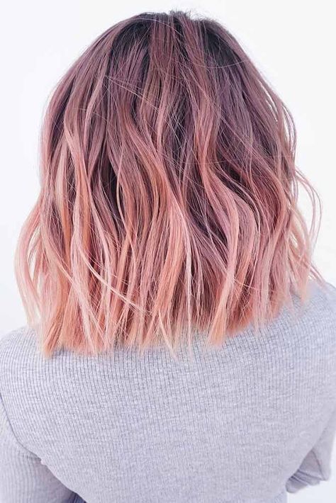 Classy Pastel Pink Ombre #pinkhair #ombre � Rose ombre with dark roots, perfect pink highlights for blonde hair, and many ideas for short and long hair are here! � See more: http://lovehairstyles.com/pastel-pink-hair-s Pastel Pink Ombre, Pink Ombre Hair, Pastel Pink Hair, Ombré Hair, Blonde Hair With Highlights, Hair Shades, Rose Pastel, Rose Gold Hair, Ombre Hair Color