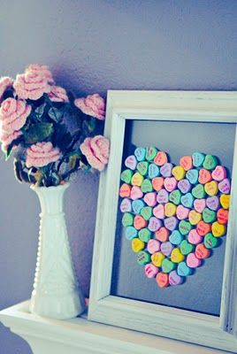 DIY: Framed Conversation Hearts Valentines Idea, San Valentine, Happy Hearts Day, Conversation Heart, Valentine Crafts For Kids, Conversation Hearts, Valentine Ideas, My Funny Valentine, Converse With Heart