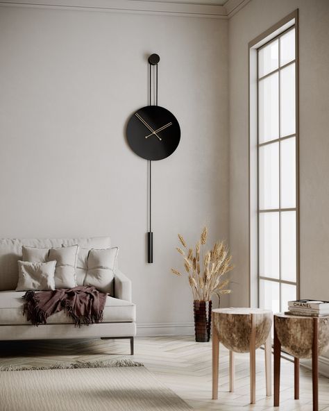 Clock In Living Room, Aesthetic Clocks, Clock Decor Living Room, Clocks Aesthetic, Washroom Ideas, Icon Clock, Clocks Digital, Fireplace Clock, Clock Aesthetic