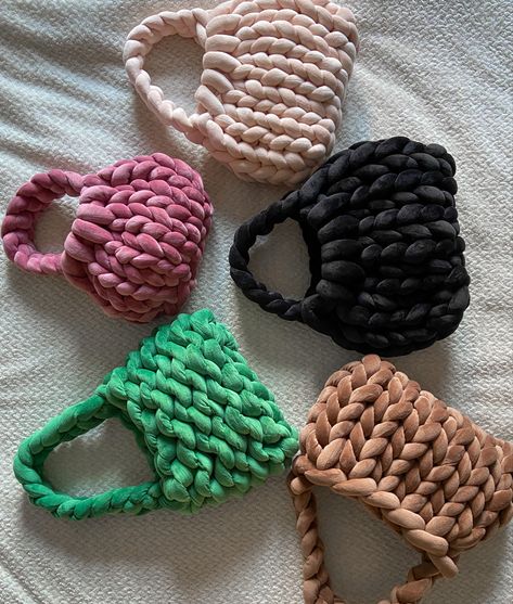 Crochkee bags are available on Etsy shop: Chunky Knit Bag, Yarn Bags, Crochet Store, Giant Yarn, Knitting Bag Pattern, Big Yarn, Diy Crochet Bag, Knit Bag, Confection Au Crochet