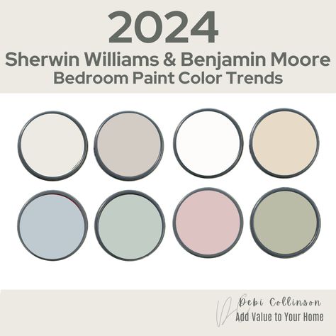 Your bedroom is your sanctuary. It should be THE place where you can close your door at the end of the day and relax and unwind from the busyness and noise that bombarded you throughout the day. Choose a calming & relaxing paint color for your sanctuary. 

Check out these Sherwin Williams & Benjamin Moore trending bedroom paint colors. These warm whites & creams have taken over for cool whites, and blues and green have taken over for grays.

#bedroompaintcolors2024 Best Sw Bedroom Paint Colors, Wherein Williams Bedroom Colors, Bedroom And Bathroom Paint Colors, Best Sherwin Williams Bedroom Colors, Sherwin Williams Bedroom Colors 2024, Popular Bedroom Paint Colors 2024, Spare Bedroom Paint Colors, Trending Bedroom Paint Colors 2024, Primary Bedroom Colors