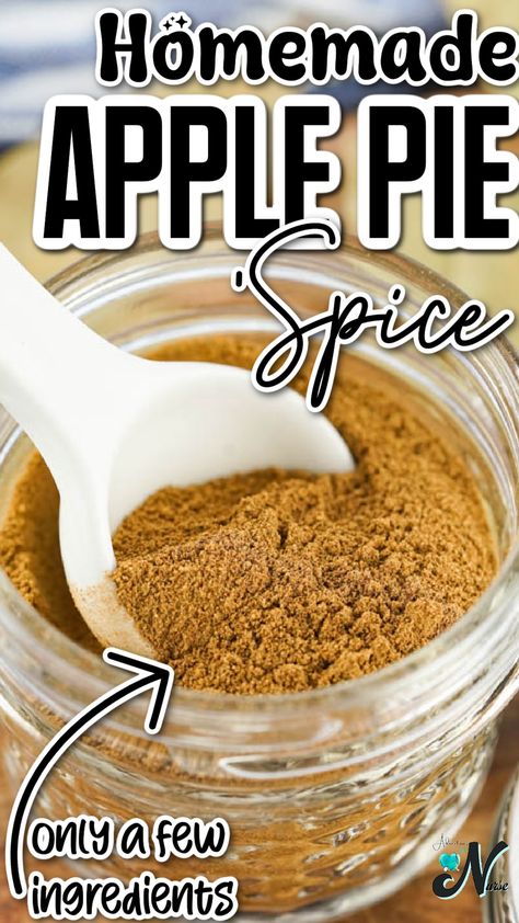 Create your own homemade apple pie spice with this easy recipe! Perfect for adding a warm, cozy flavor to pies, cakes, muffins, and more.A must-have for your fall baking needs! Apple Pie Spice Recipe, Apple Cider Smoothie, Cream Cheese Apple Dip, Pie Spice Recipe, Homemade Apple Pie, Easy Apple Pie, Homemade Spice Blends, Homemade Pumpkin Pie, Apple Pie Spice