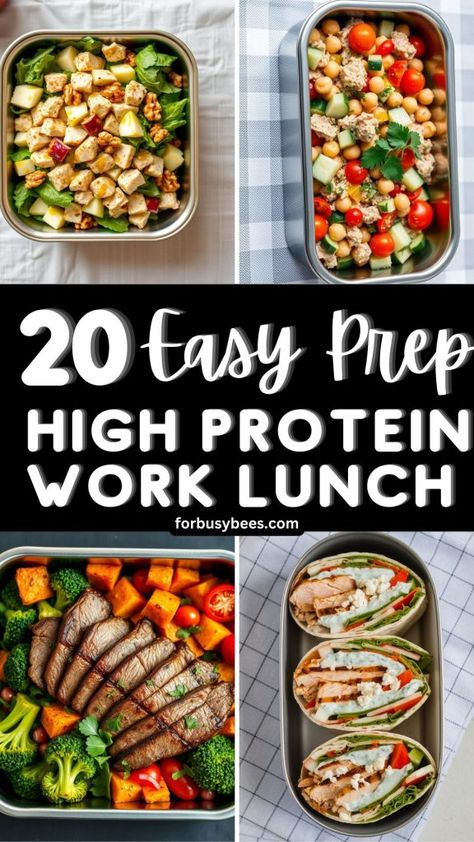 20 easy prep high protein work lunch Healthy Lunch To Take To Work, Food Prep Ideas Lunch, Lunch Food Prep For The Week, Meal Plan Lunches For Work, Easy Healthy Work Lunch, Lunch For Adults To Work, Easy Cold Lunches For Work Healthy, High School Meal Prep Lunch Ideas, Healthy Easy Work Lunches