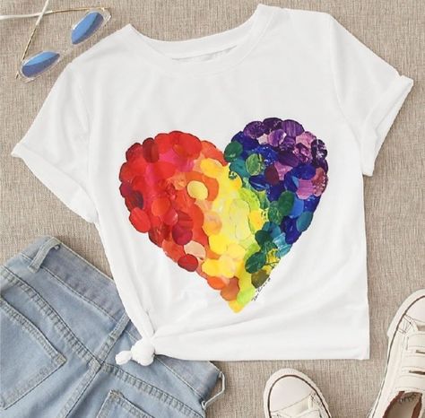 Holi Tshirt Design For Kids, Rainbow Tshirt Ideas, Holi Tshirt Design, Tshirt Painting Ideas Creative, T Shirt Painting Ideas Acrylics, Lary Bird, Artistic Tshirts, Pride Outfit Ideas Women, Hand Painted T Shirts