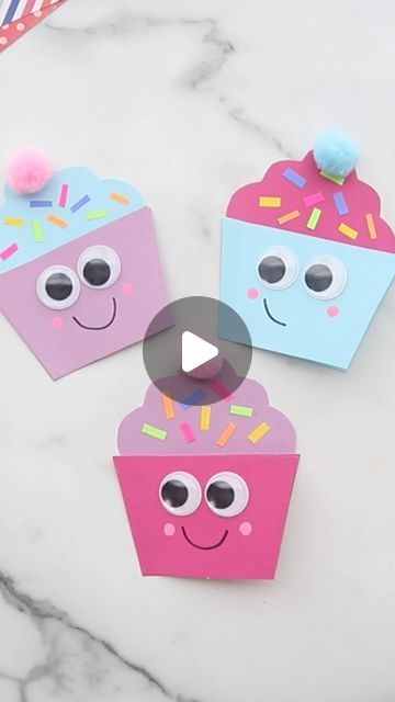 Paper Cupcakes Diy, Kids Birthday Craft Ideas, Birthday Card For Preschoolers, Children's Day Cards Ideas For Kids, Crafts For Kids 5-6, Kids Craft Birthday Cards, Fun Day Activities For Kids, Children Day Cards For Kids, Happy Birthday Crafts For Kids