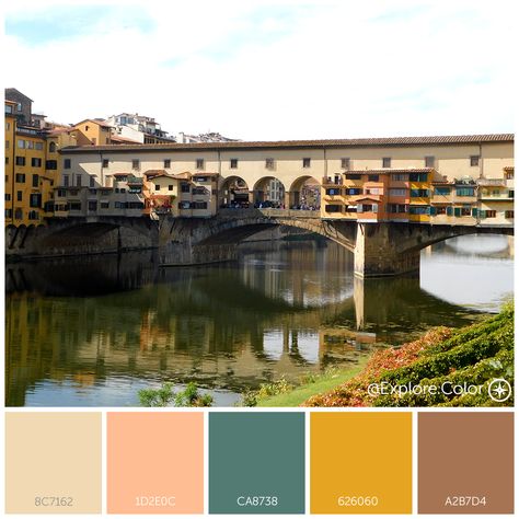 #pontevechhio #florenceitaly #florence #colorpalette #colorinspiration #color #italian #italiancolors Tuscany Colour Palette, Florence Color Palette, Italian Colors Palette, Roman Palette, Tuscany Color Palette, Italian Houses Exterior, Italy Color Palette, Italian Color Palette, Tuscan Color Palette