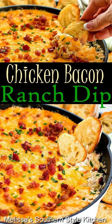 Chicken Bacon Ranch Dip, Appetizers Chicken, Baked Dip, Bacon Ranch Dip, Bacon Ranch Potatoes, Hot Corn, Bacon Dip, Bacon Appetizers, Ranch Dip