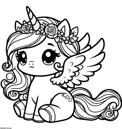 20 Alicorn Coloring Pages (2024 Free Unique Printables) Cute Coloring Pages Free Printable, Unicorn Pictures To Color, Horse Cartoon, Free Printable Coloring Sheets, Free Kids Coloring Pages, Unicorn Coloring, Rainbow Canvas, Unicorn Pictures, Unicorn Colors