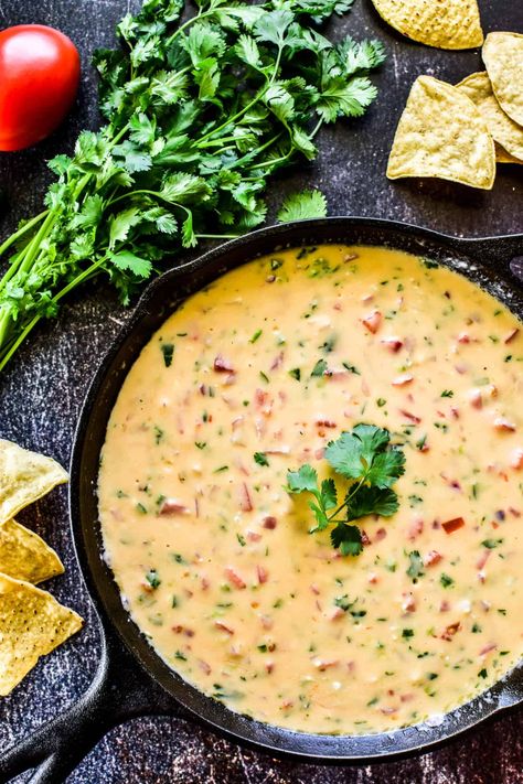 Cast Iron Cheese Dip, Skillet Queso Dip, Best Queso Dip, Queso Dip Easy, Skillet Queso, Queso Dip Crockpot, The Best Queso, Mexican Board, Best Queso